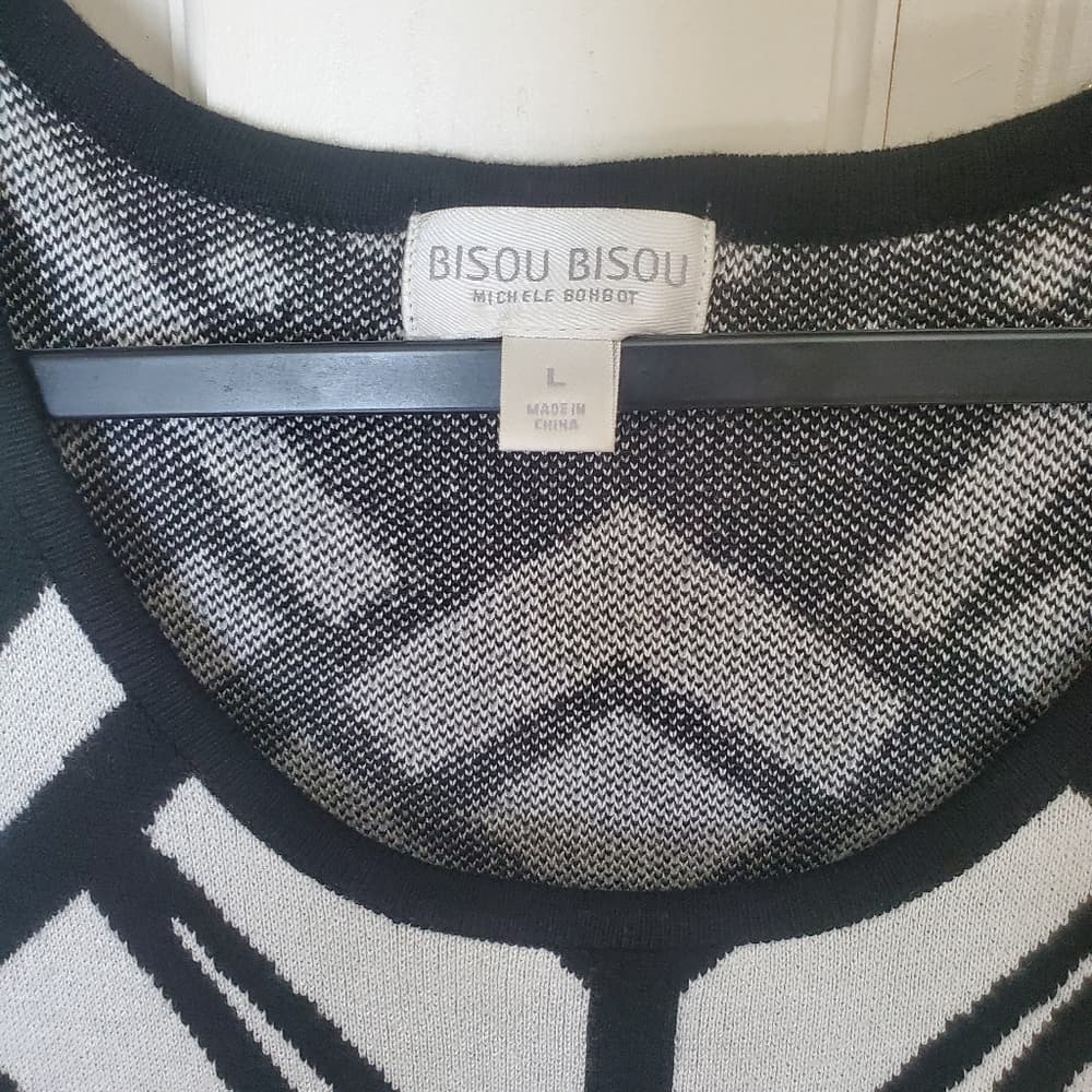 Black White Bisou Bisou Dress - Thumbnail 3