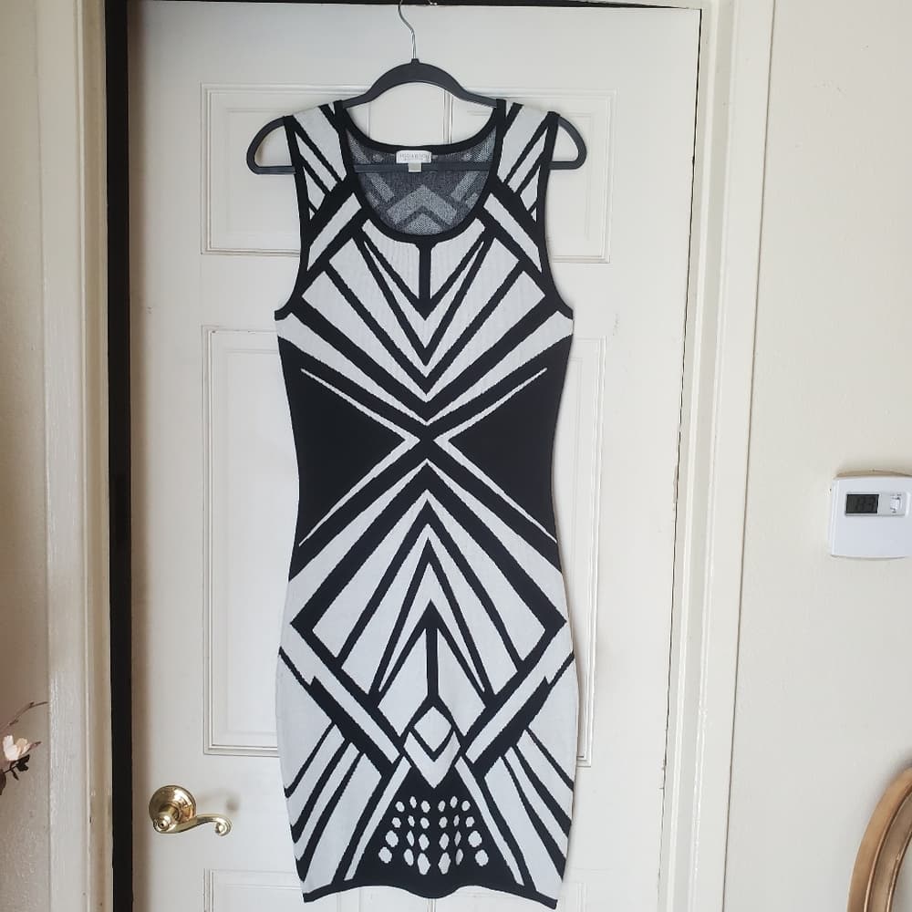 Black White Bisou Bisou Dress - Thumbnail 4