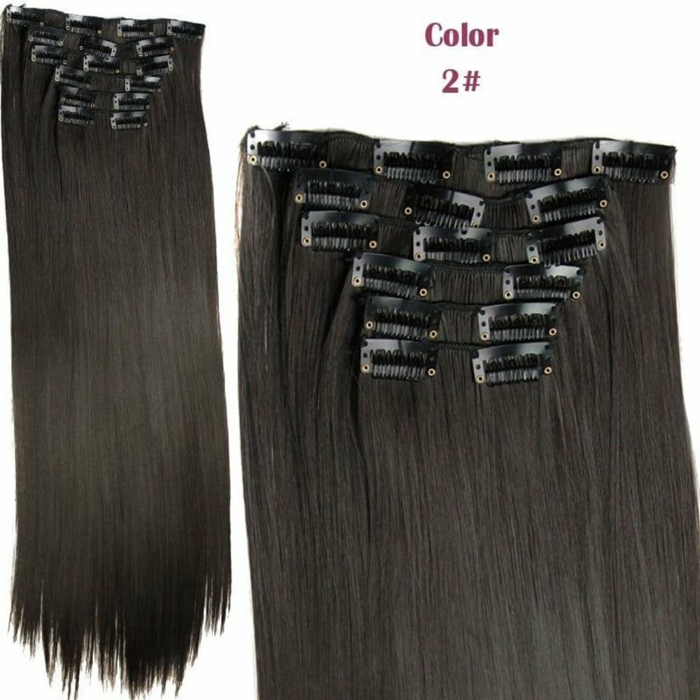 Dark Brown Beauty Full Head Clip in Extension - Thumbnail 3