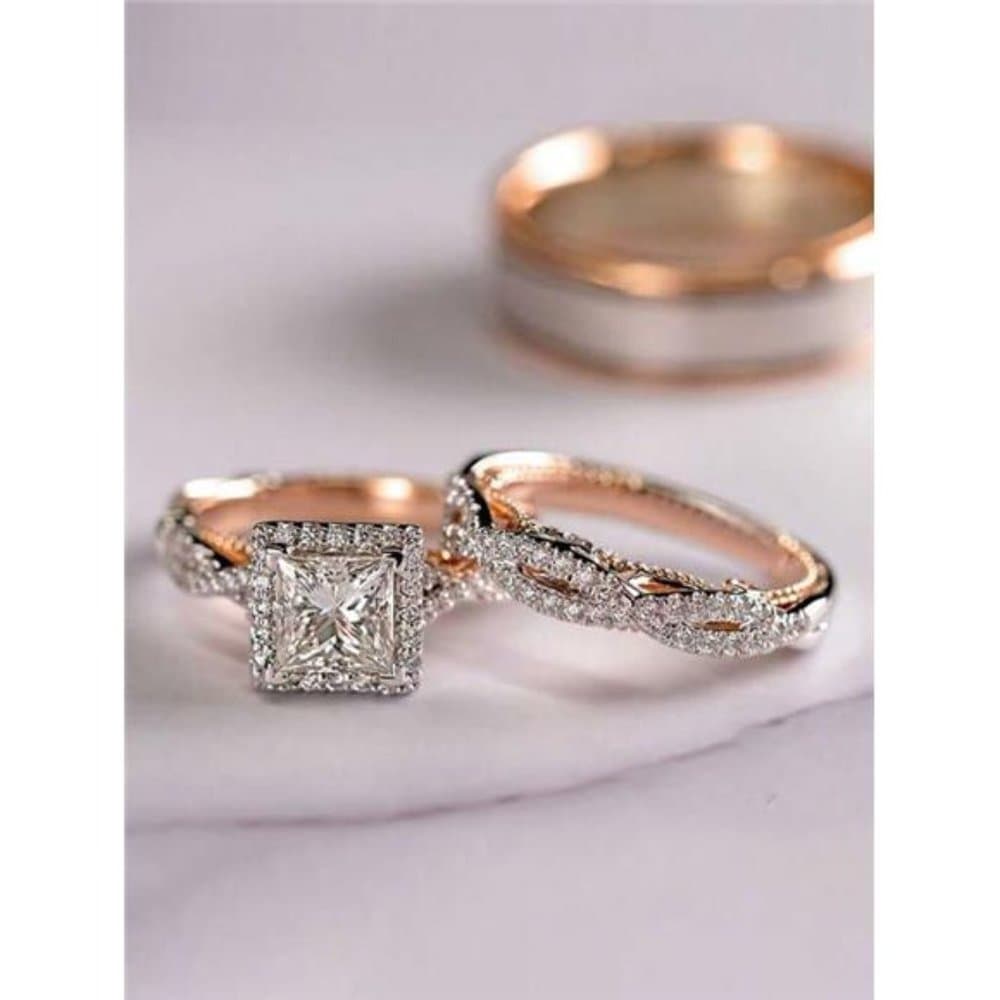 Cubic Zirconia Decor Ring 3pcs/set - Thumbnail 3