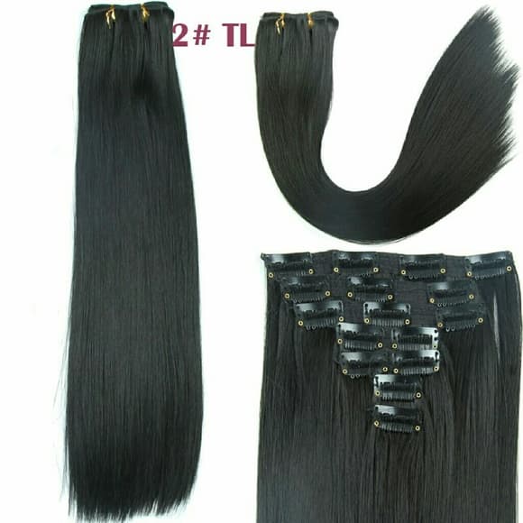 Dark Brown Full Head Clip In Extension - Thumbnail 2