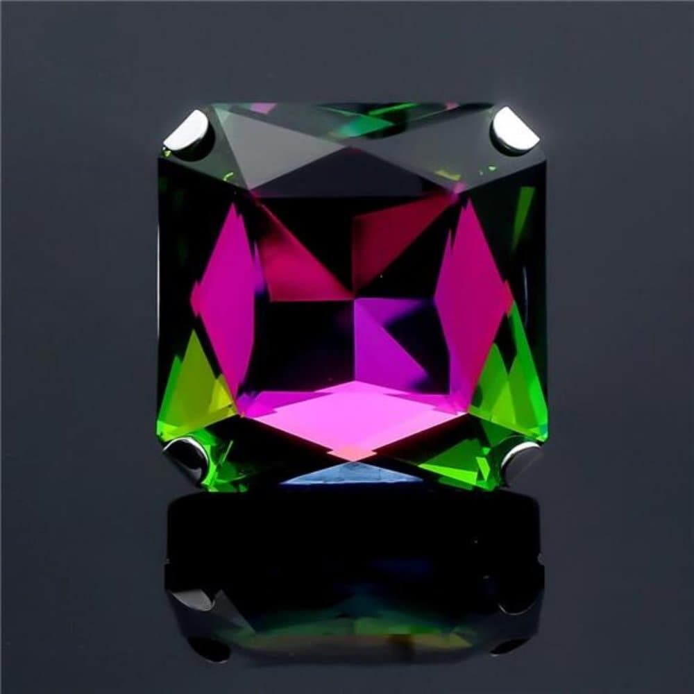 Vintage Square Rhinestone Large Ring Finger - Thumbnail 5