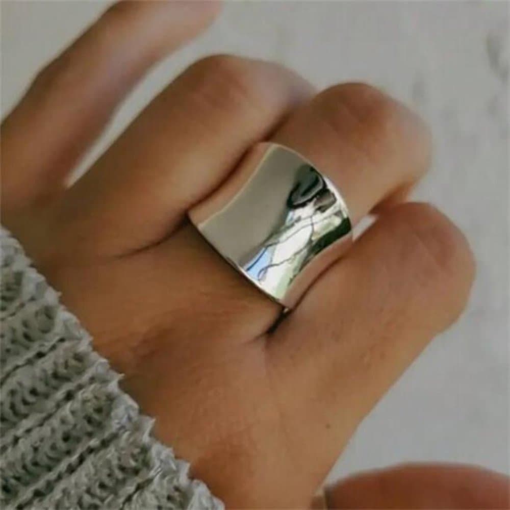 Vintage Fashion Personality Concave Convex Design Creative Index Finger Ring - Thumbnail 5