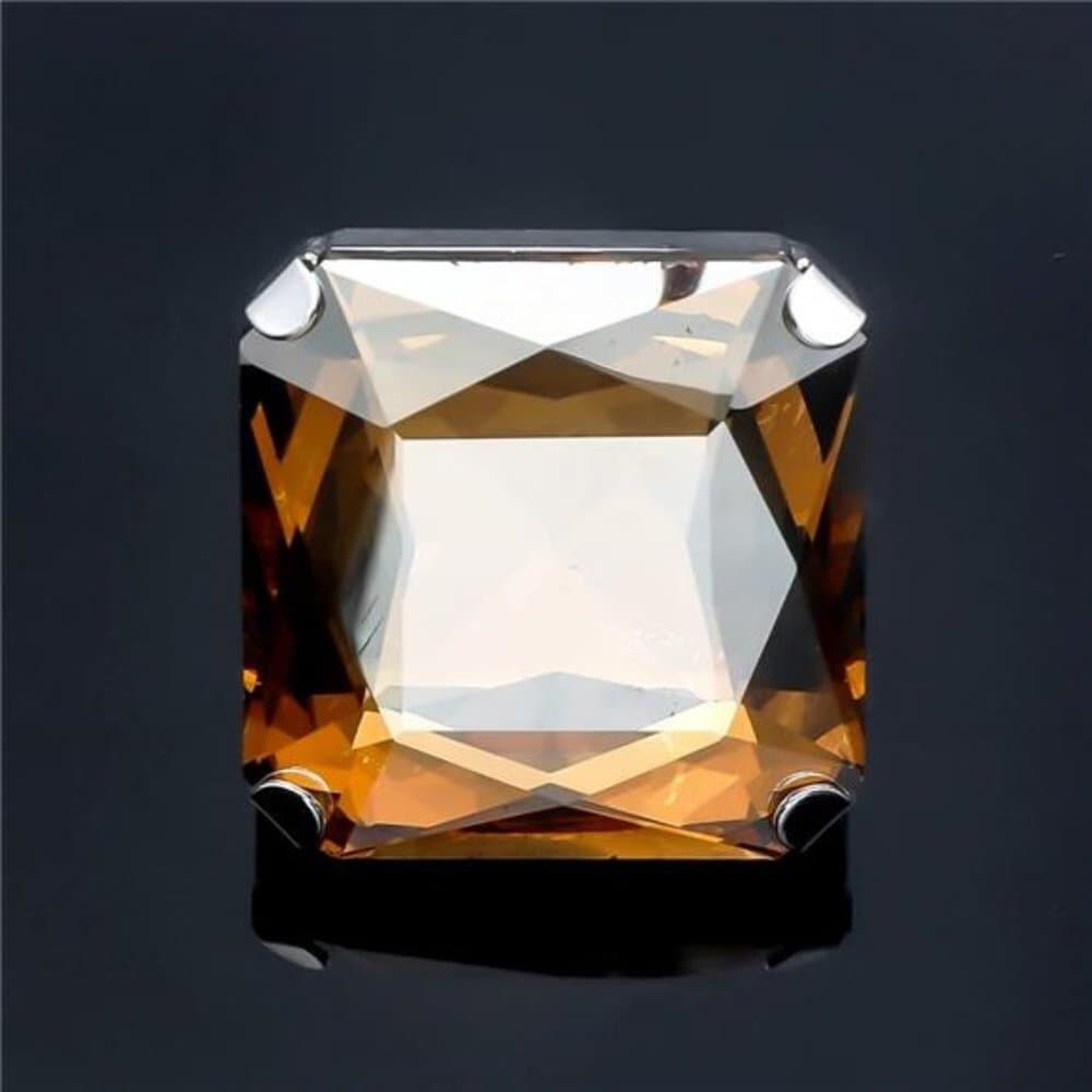 Vintage Square Rhinestone Large Ring Finger - Thumbnail 2
