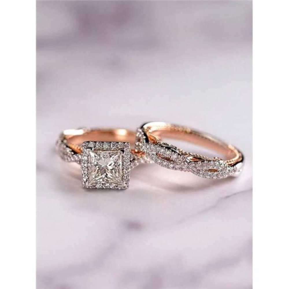 Cubic Zirconia Decor Ring 3pcs/set - Thumbnail 2