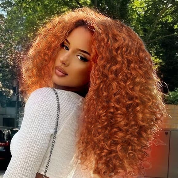 Ginger Copper Curly Red Beauty Lace Front Wig - Thumbnail 6
