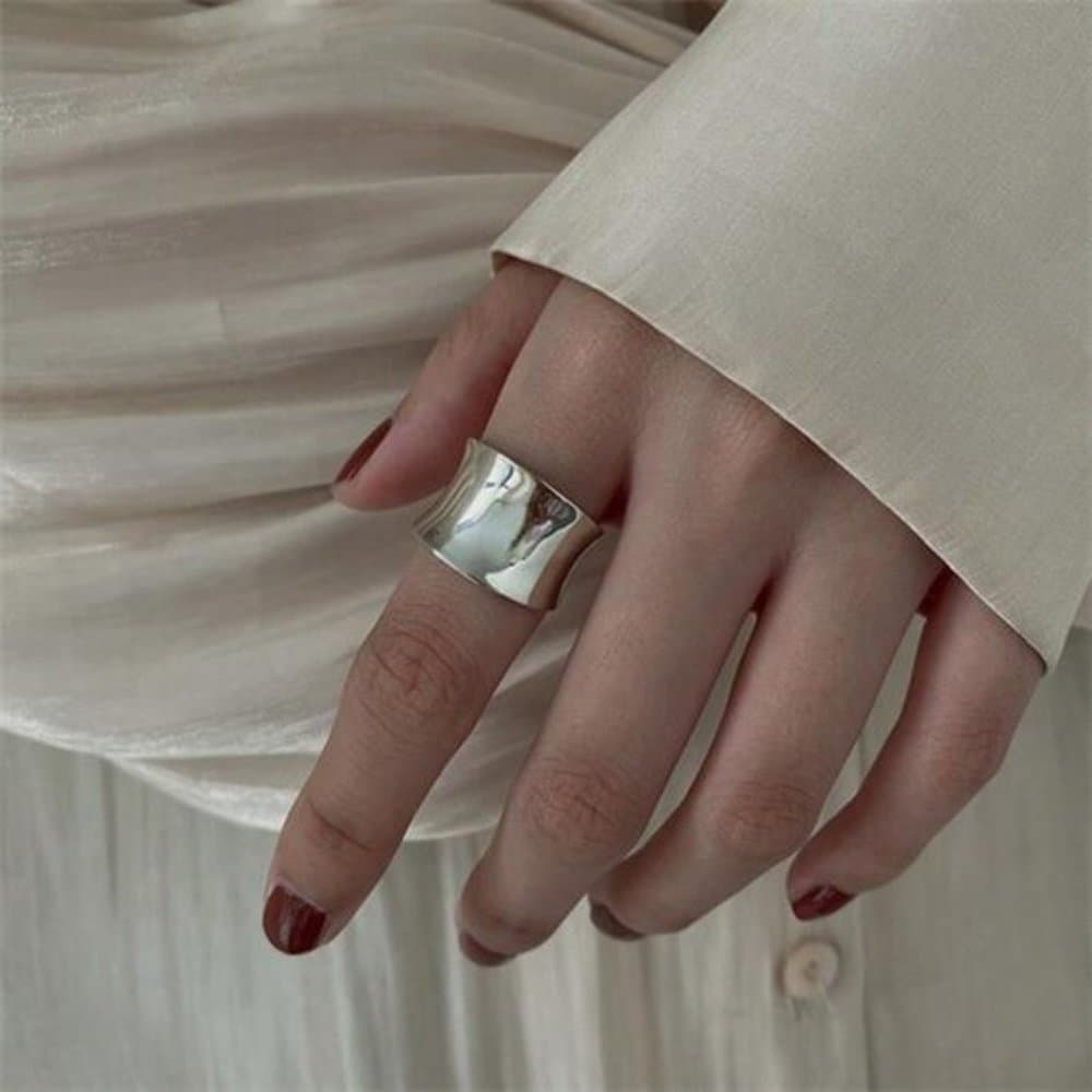 Vintage Fashion Personality Concave Convex Design Creative Index Finger Ring - Thumbnail 2