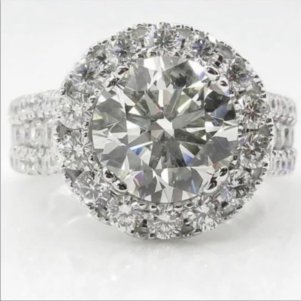 NEW 925 STERLING SILVER ROUND DIAMOND RING
