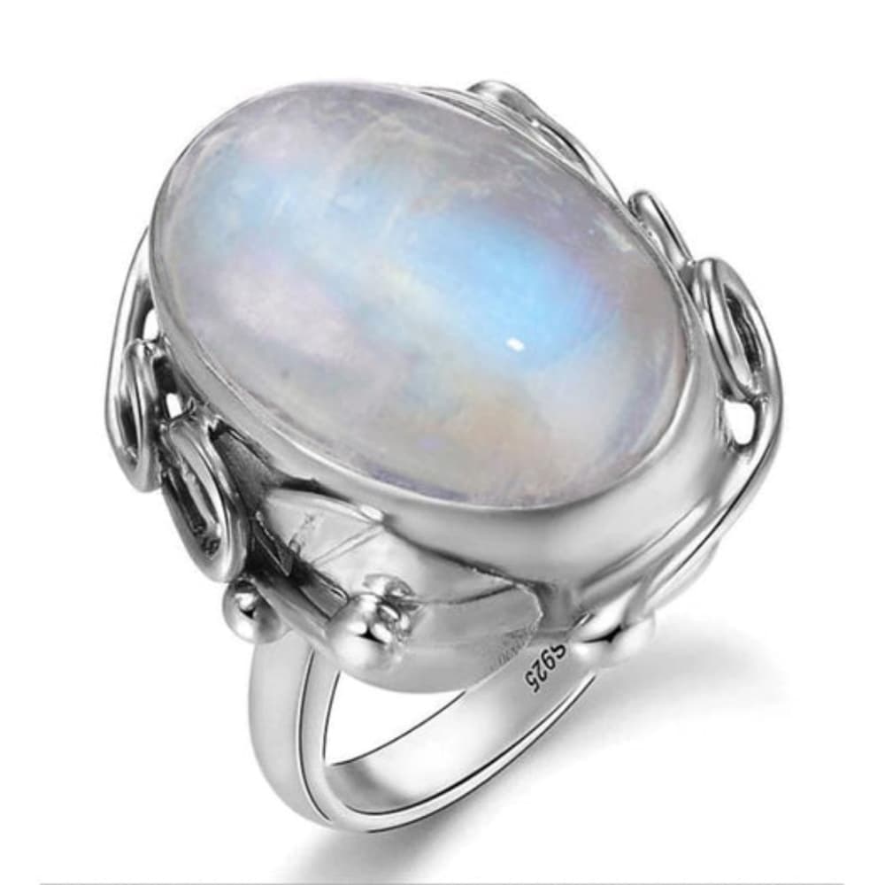 Natural Oval Moonstone Ring - Thumbnail 2