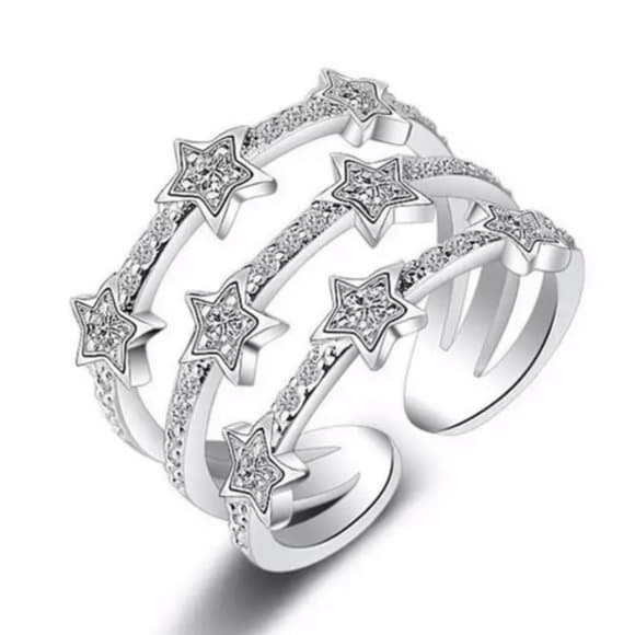 NEW 925 STERLING SILVER MULTI LAYER ADJUSTABLE RING - Thumbnail 8