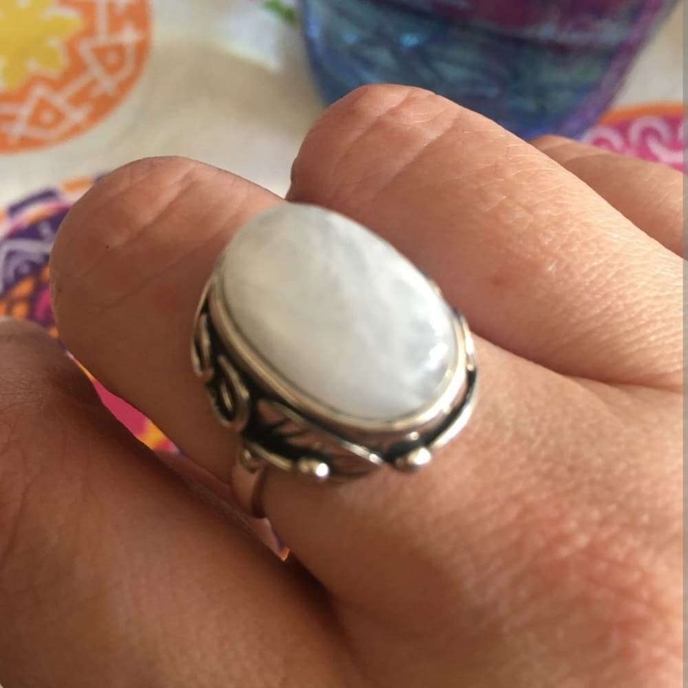 Natural Oval Moonstone Ring
