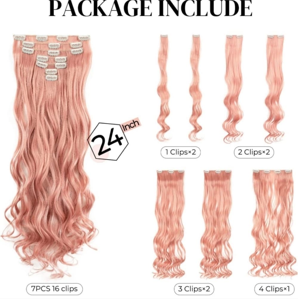 Pink Full Head clip in Extension