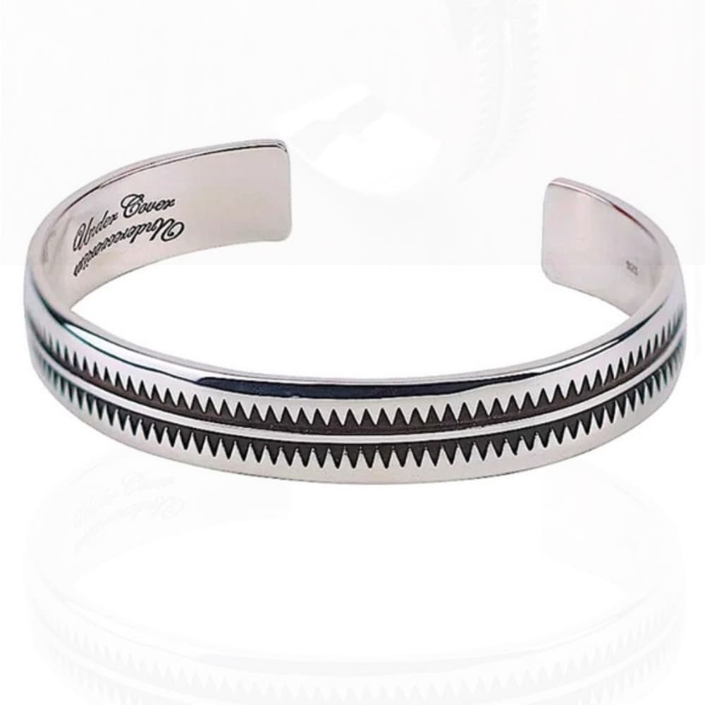 Sterling Silver Engeaved Bangle Bracelet - Thumbnail 2
