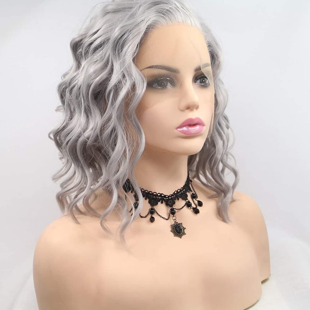 Silver Gray Beauty Lace Front Wig - Thumbnail 5