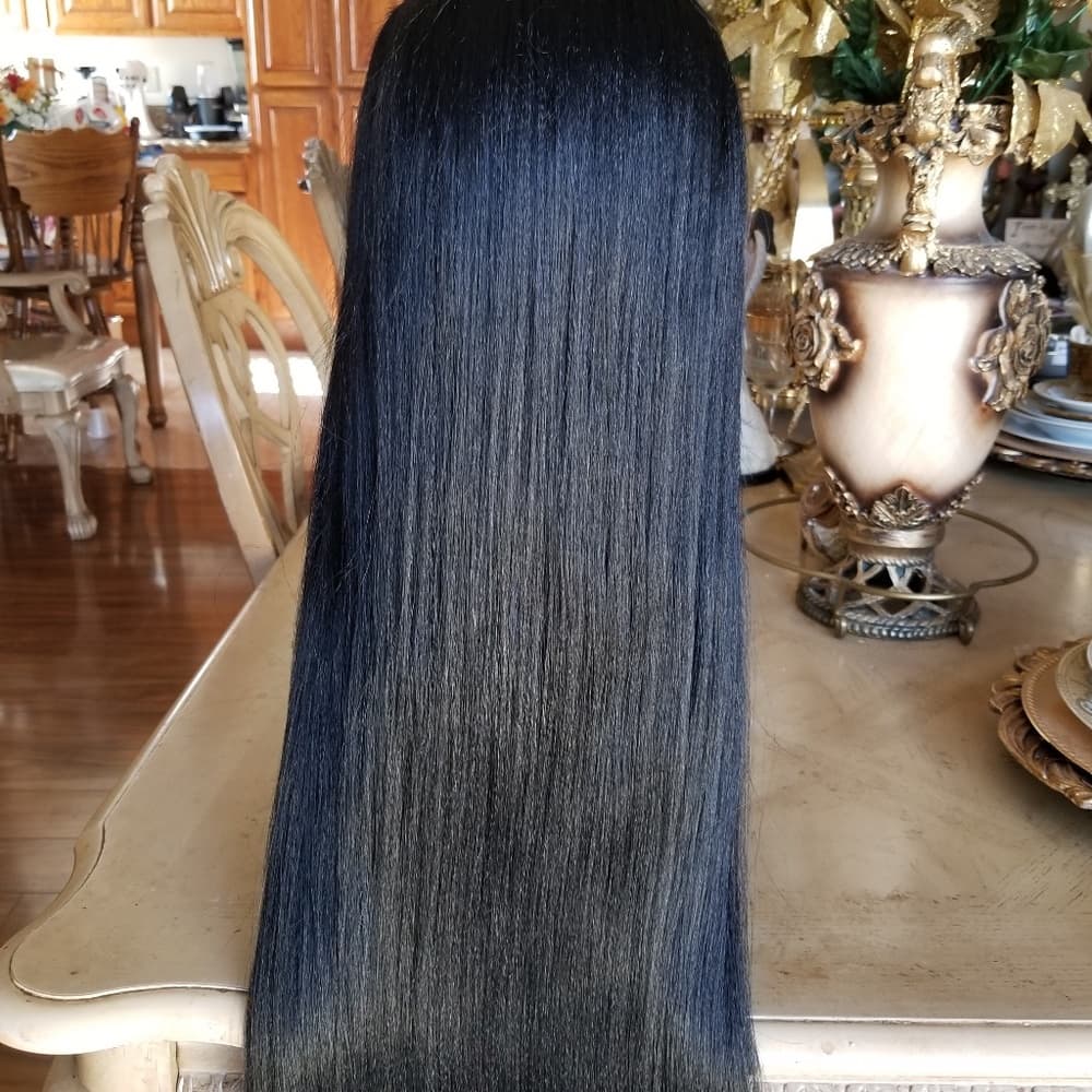Super Long Yaki Straight Lace Front Wig - Thumbnail 5