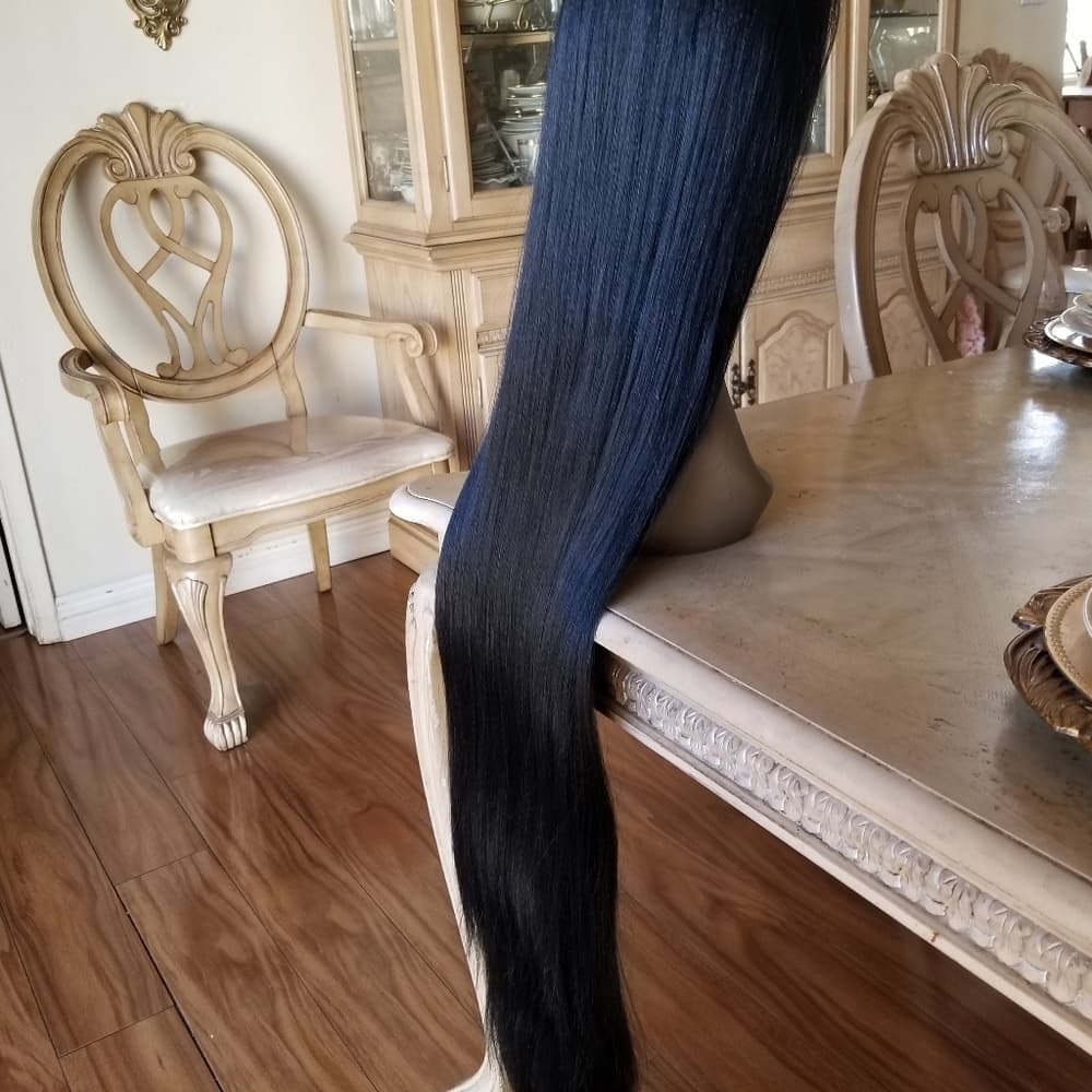 Super Long Yaki Straight Lace Front Wig - Thumbnail 3