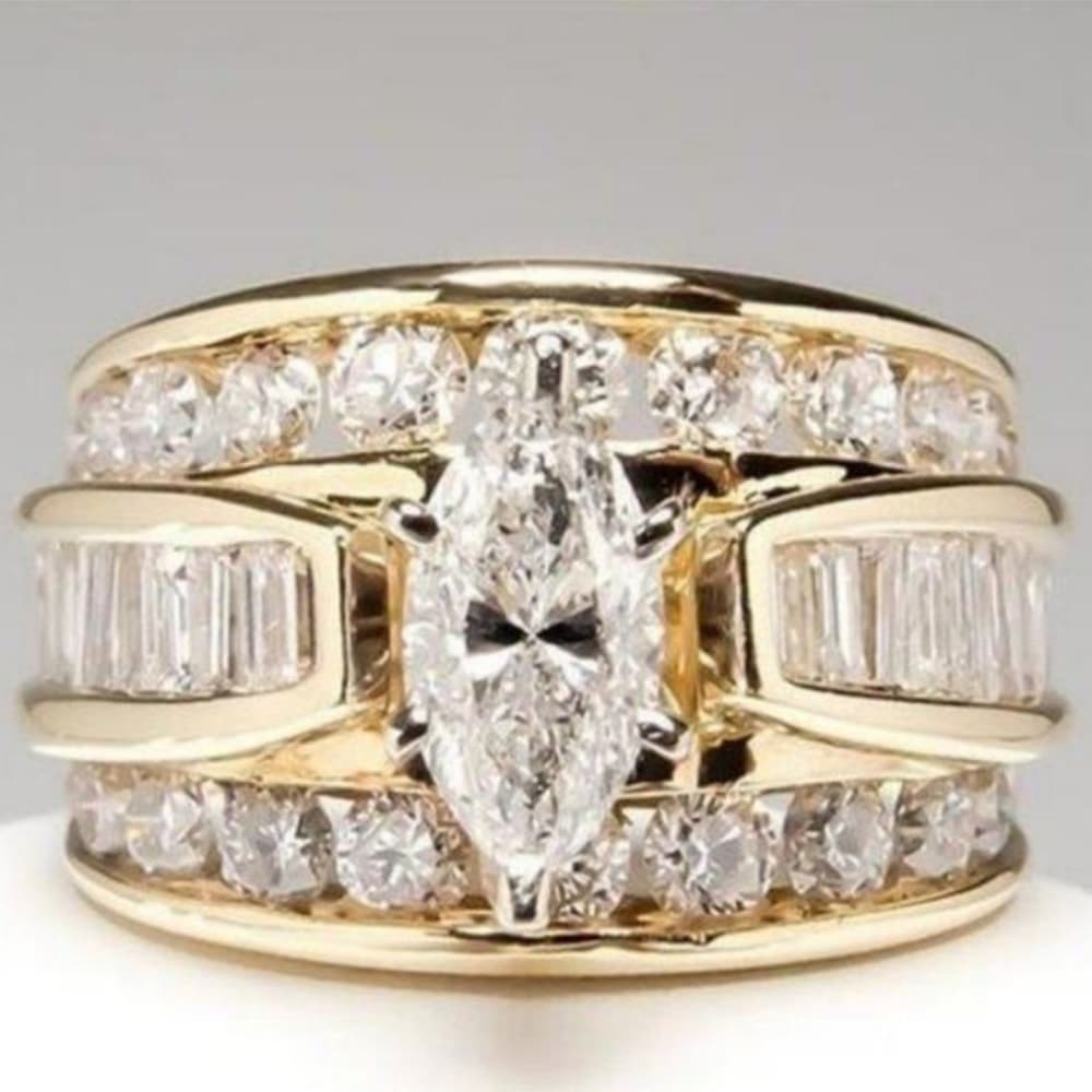 18K Yellow Gold stamped 925 Ring - Thumbnail 7