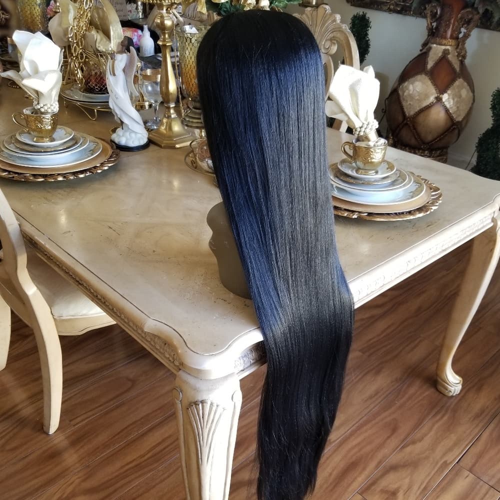 Super Long Yaki Straight Lace Front Wig - Thumbnail 7