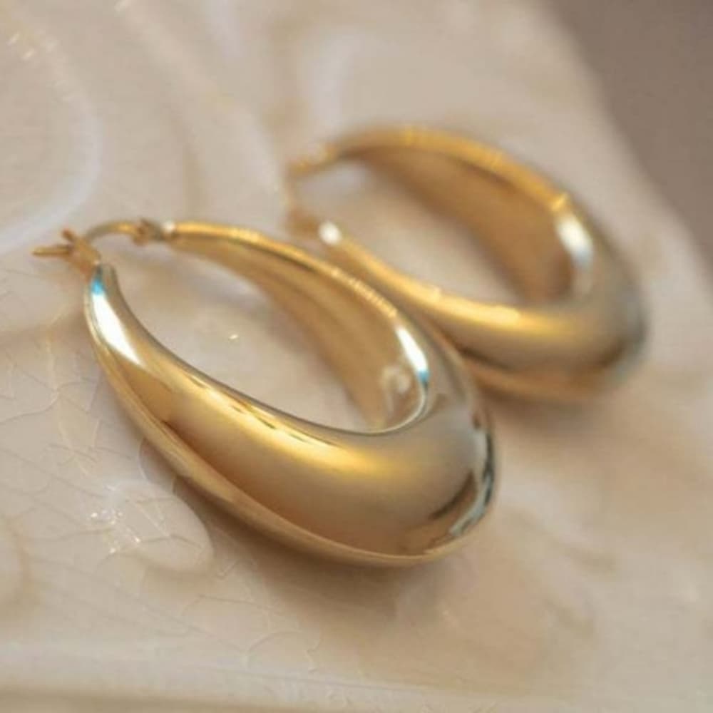 Beautiful 18K Yellow Gold Earrings - Thumbnail 4