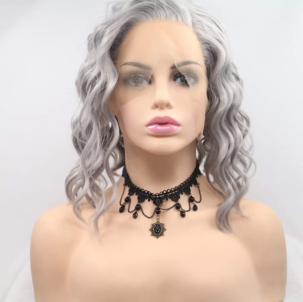 Silver Gray Beauty Lace Front Wig - Thumbnail 4