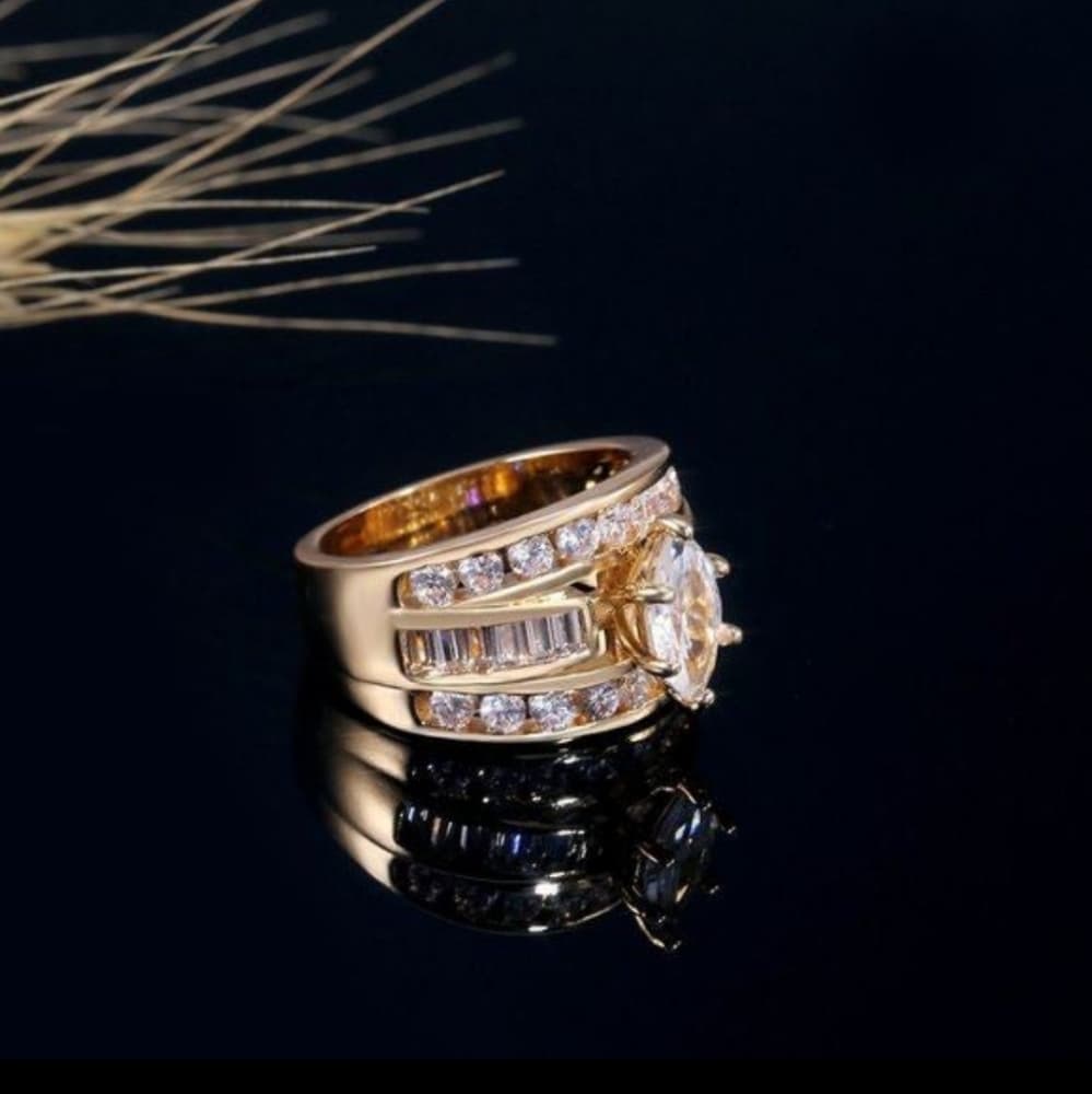 18K Yellow Gold stamped 925 Ring - Thumbnail 4