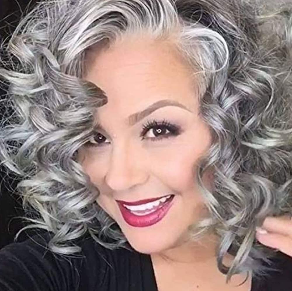 Silver Gray Beauty Lace Front Wig - Thumbnail 2