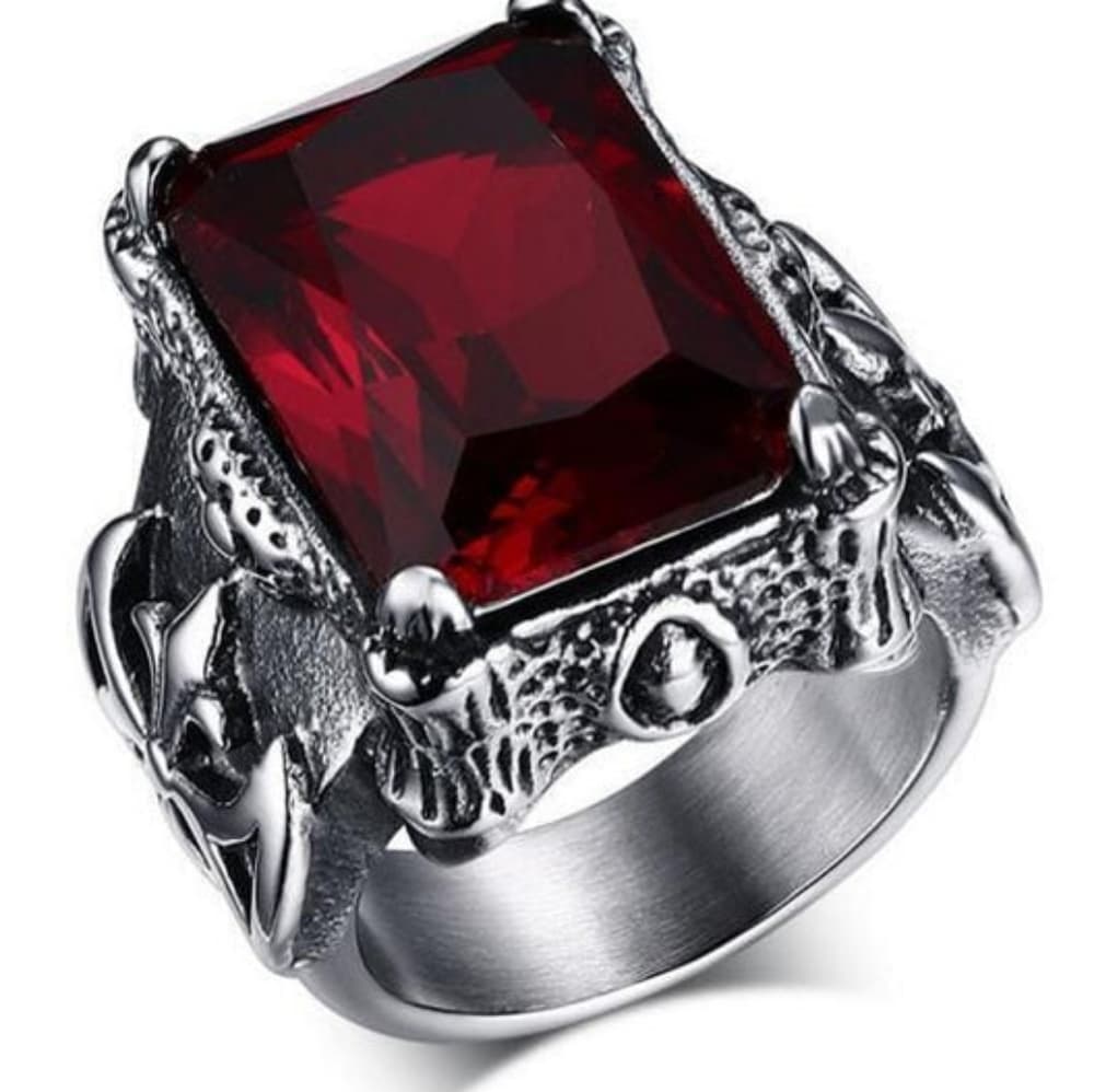 Retro Ruby Ring for Men - Thumbnail 2