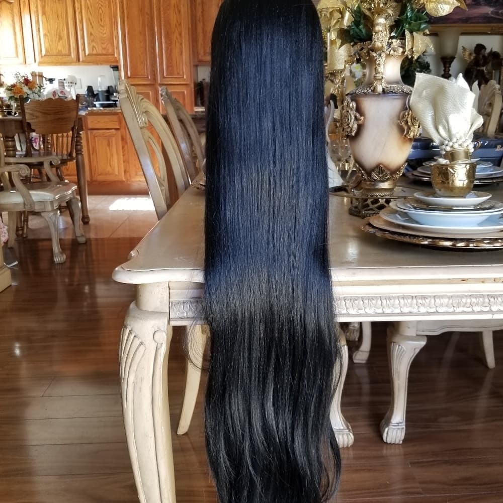 Super Long Yaki Straight Lace Front Wig - Thumbnail 6