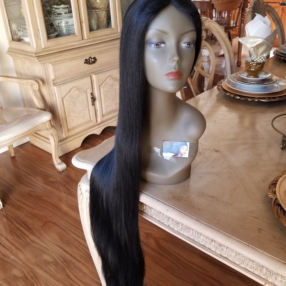 Super Long Yaki Straight Lace Front Wig - Thumbnail 2