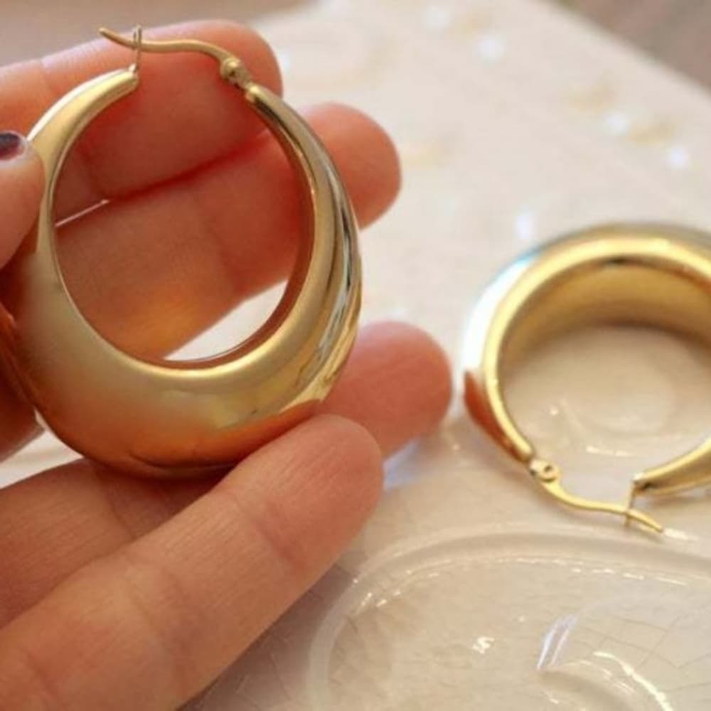 Beautiful 18K Yellow Gold Earrings - Thumbnail 5