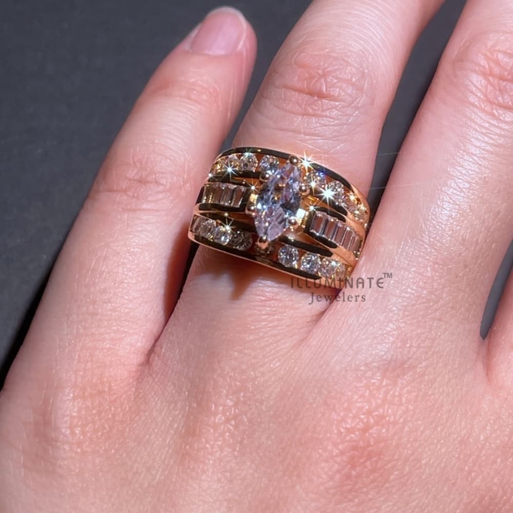 18K Yellow Gold stamped 925 Ring - Thumbnail 6