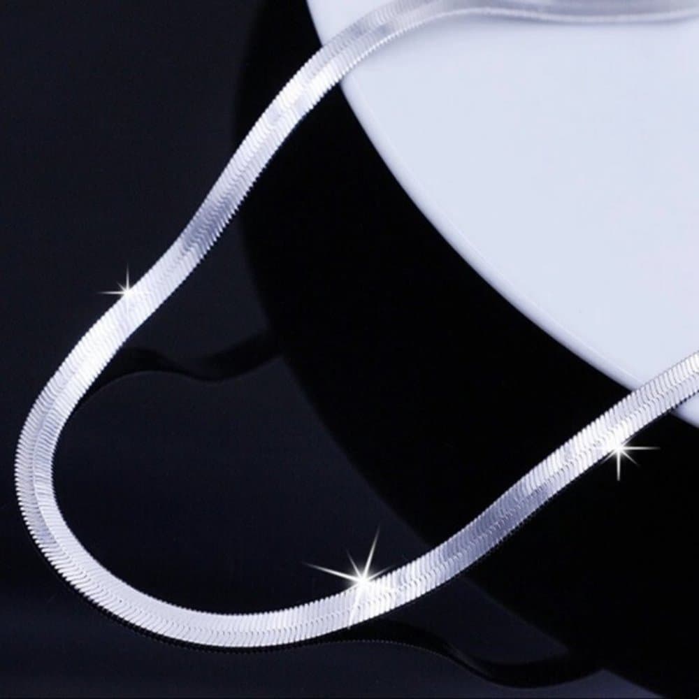 20”NEW 925 STERLING SILVER FLAT SNAKE NECKLACE - Thumbnail 7