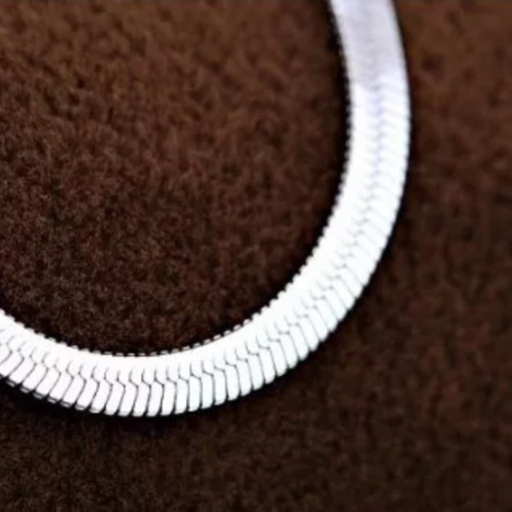 20”NEW 925 STERLING SILVER FLAT SNAKE NECKLACE - Thumbnail 2