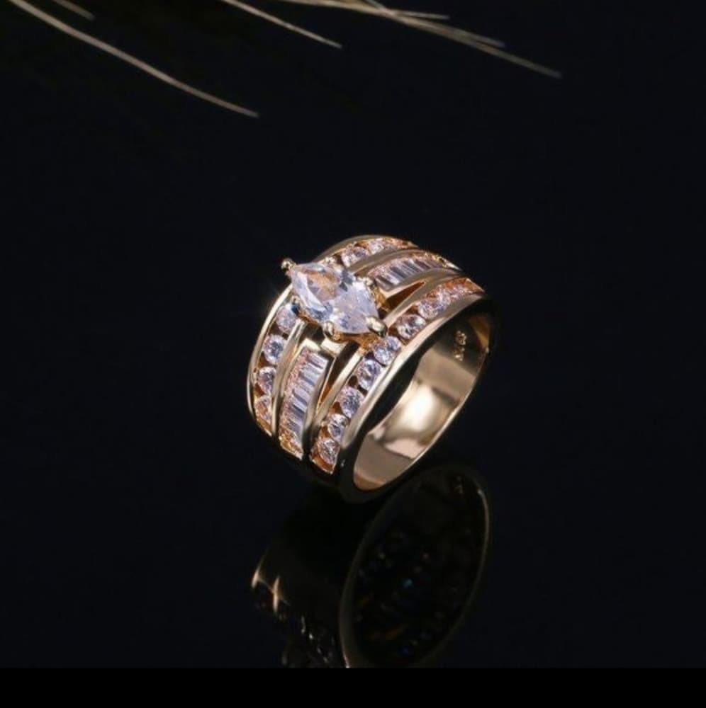 18K Yellow Gold stamped 925 Ring - Thumbnail 5