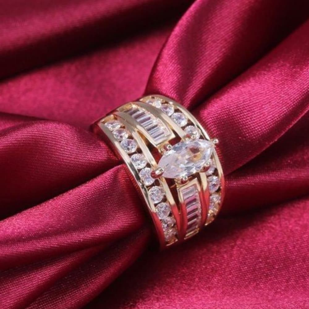 18K Yellow Gold stamped 925 Ring - Thumbnail 2