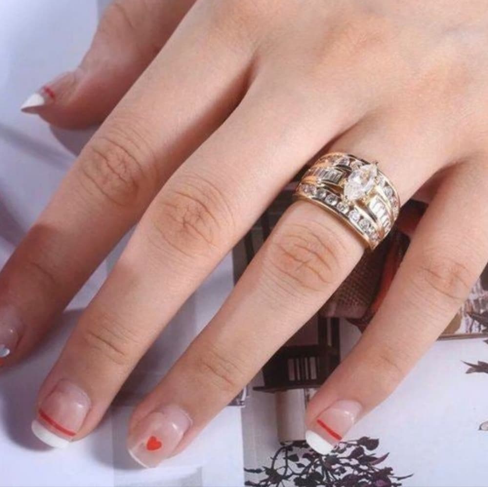 18K Yellow Gold stamped 925 Ring