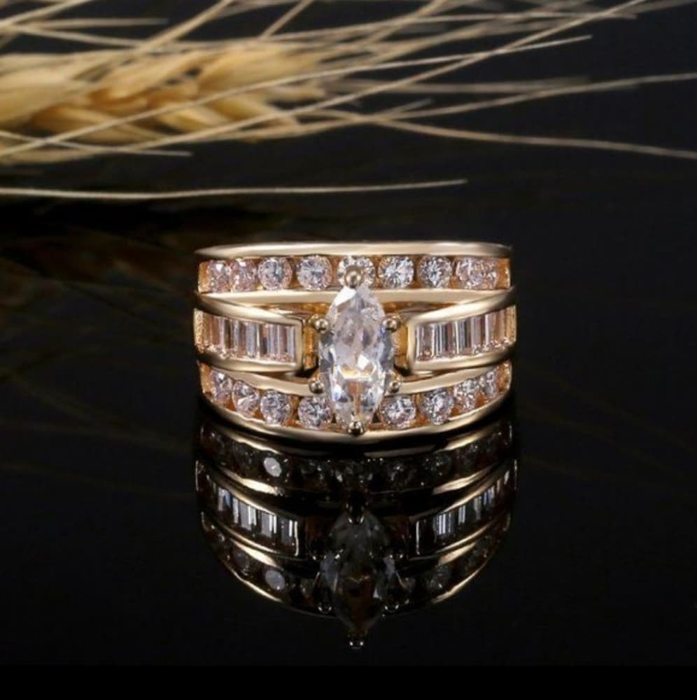 18K Yellow Gold stamped 925 Ring - Thumbnail 3