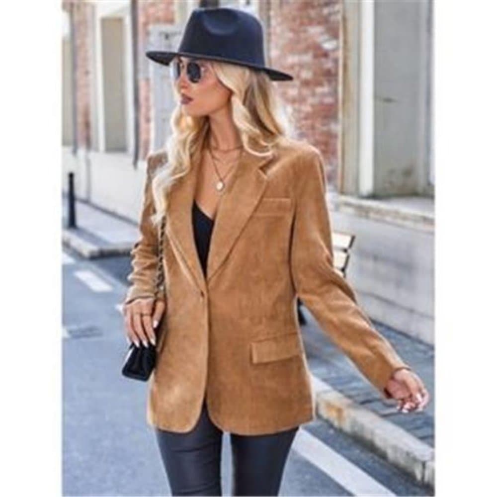 Lapel Collar vegan suede Jacket cowgirl - Thumbnail 4
