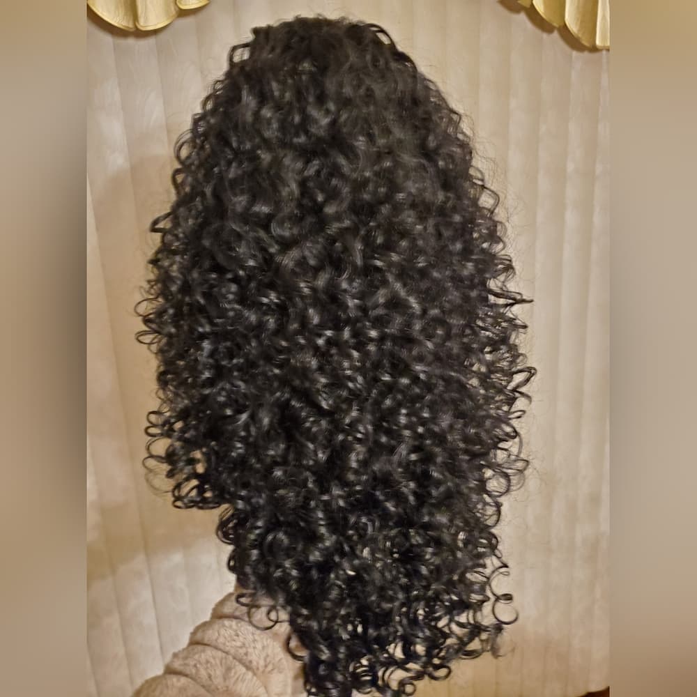 Black Curly Lace Front Wig
