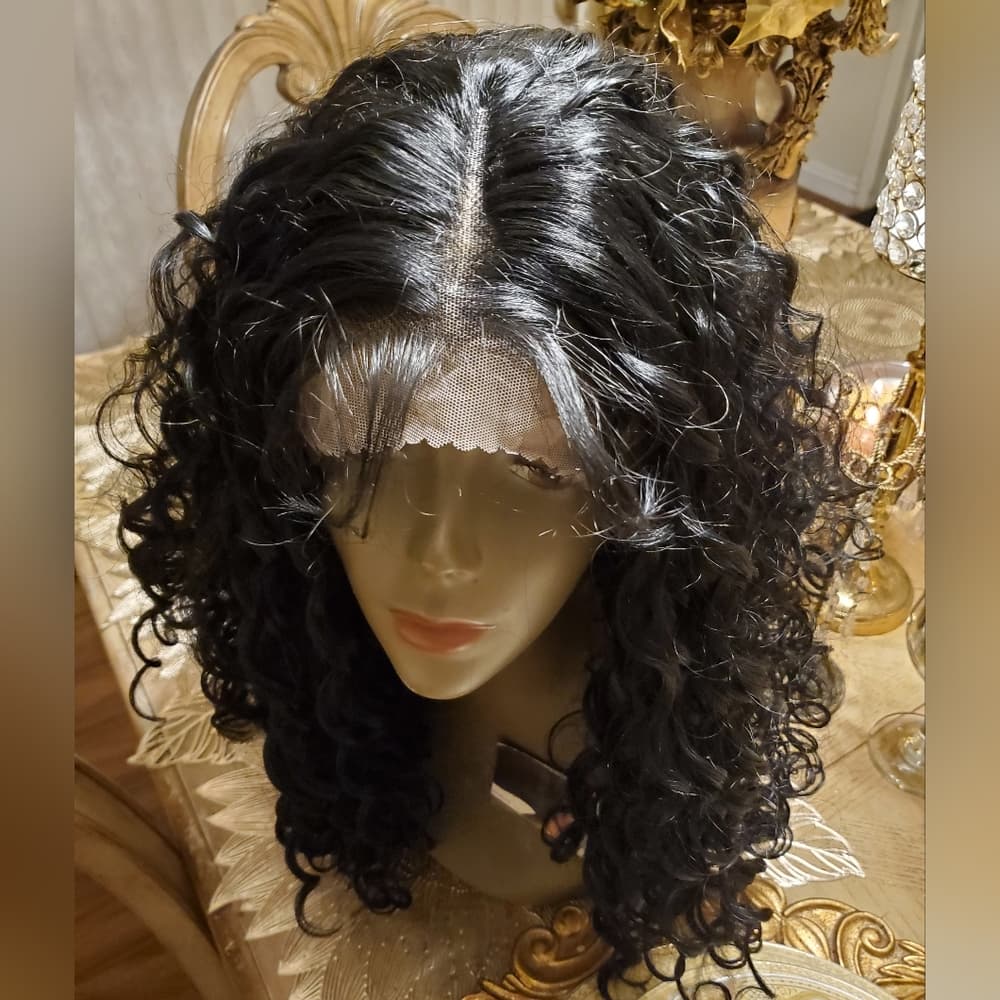 Black Curly Lace Front Wig