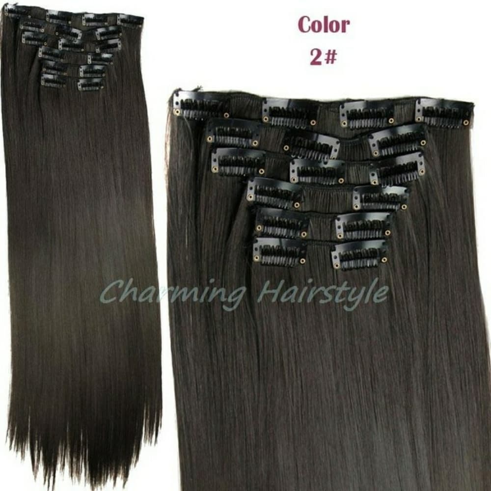 Dark Brown Full Head Clip In Extension - Thumbnail 4
