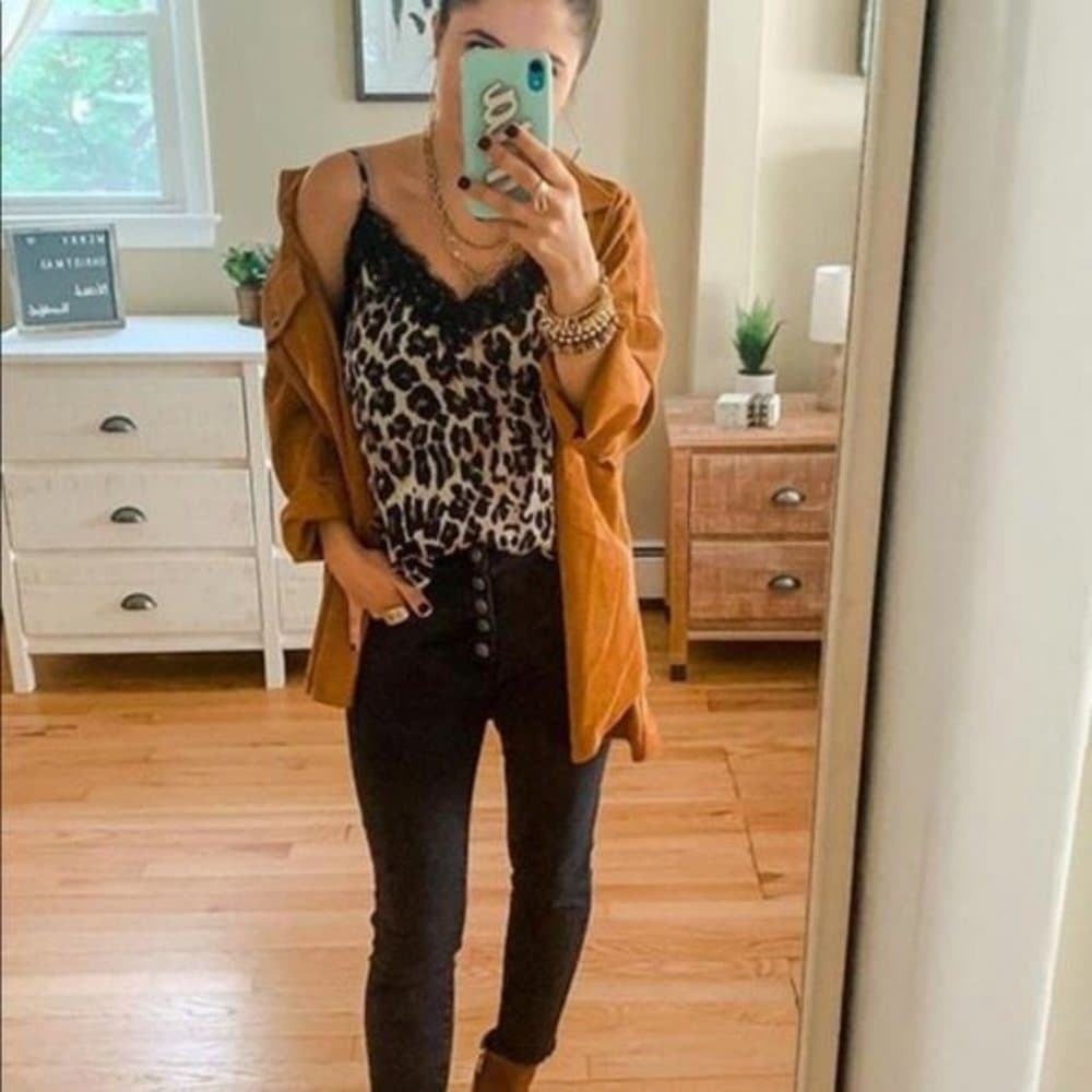 Corduroy Boyfriend fit oversized shacket jacket - Thumbnail 10