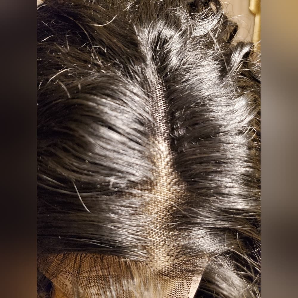 Black Curly Lace Front Wig - Thumbnail 4