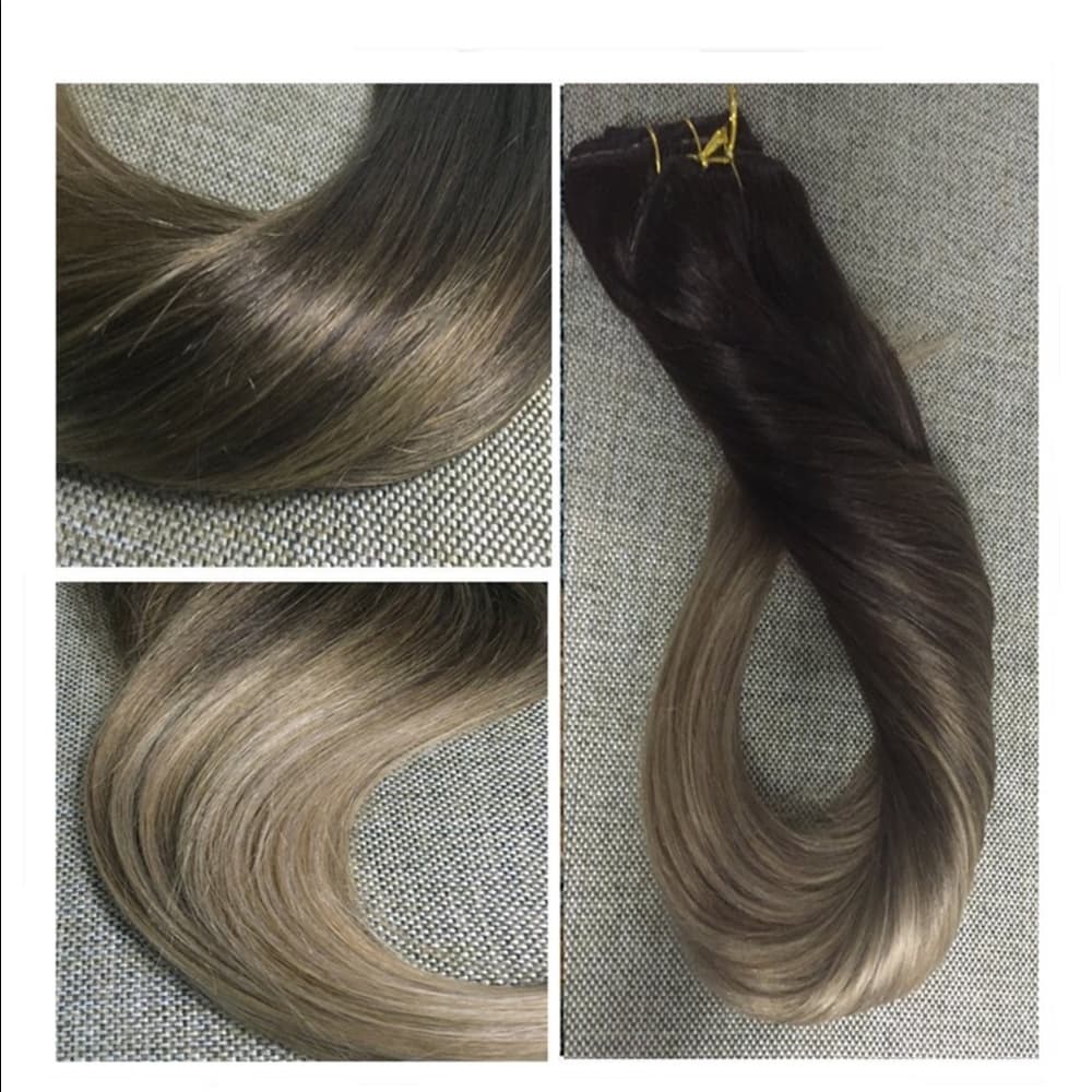 Brazilian Balayage Clip in Extensions 16 inches - Thumbnail 3
