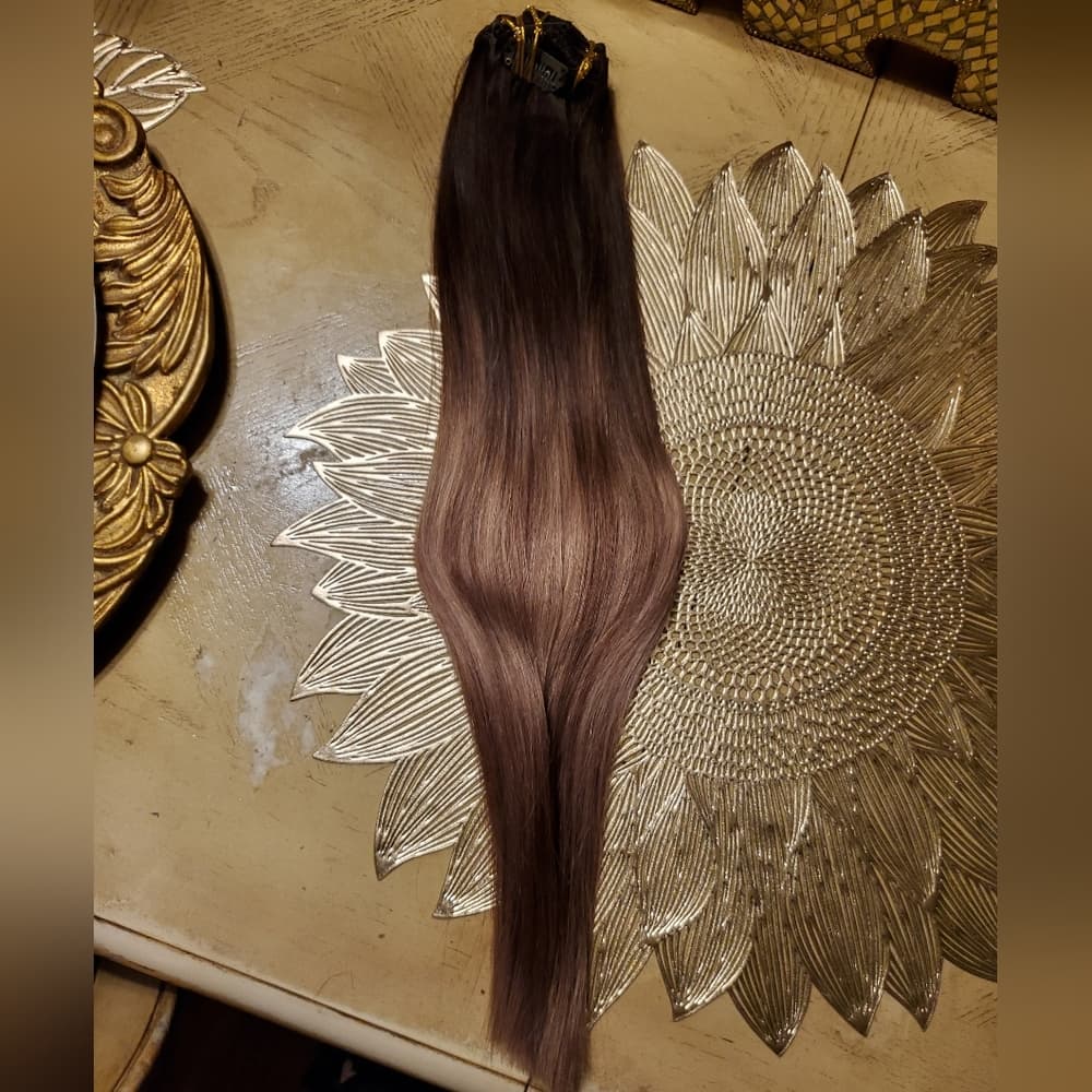 Brazilian Balayage Clip in Extensions 16 inches - Thumbnail 9
