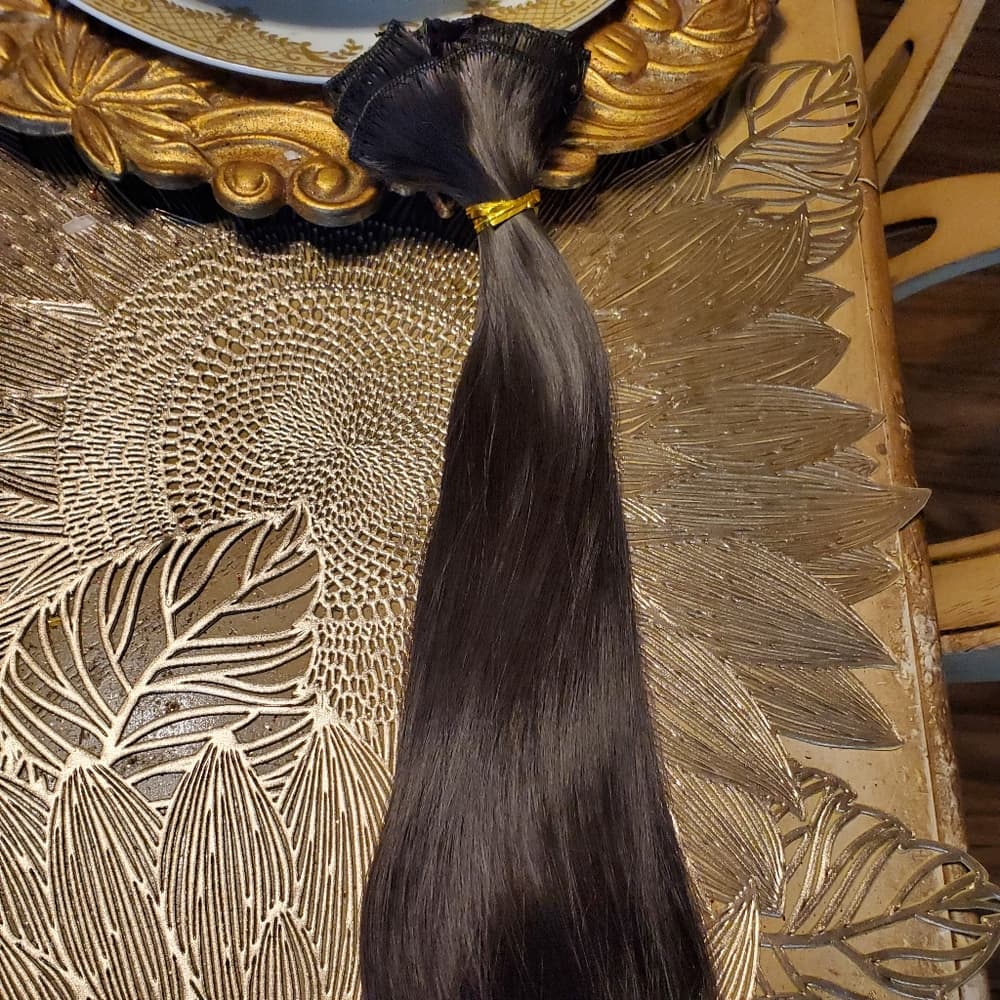 Dark Brown Full Head Clip In Extension - Thumbnail 9