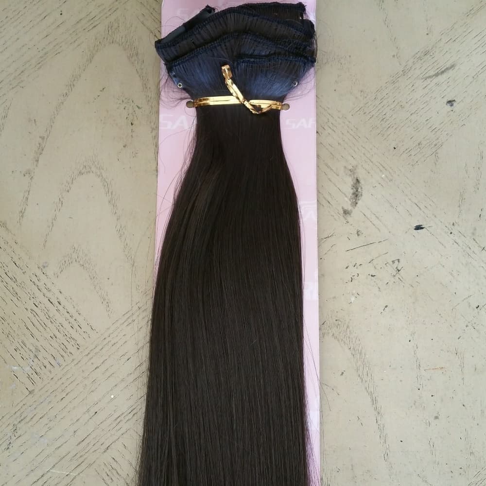Dark Brown Full Head Clip In Extension - Thumbnail 2