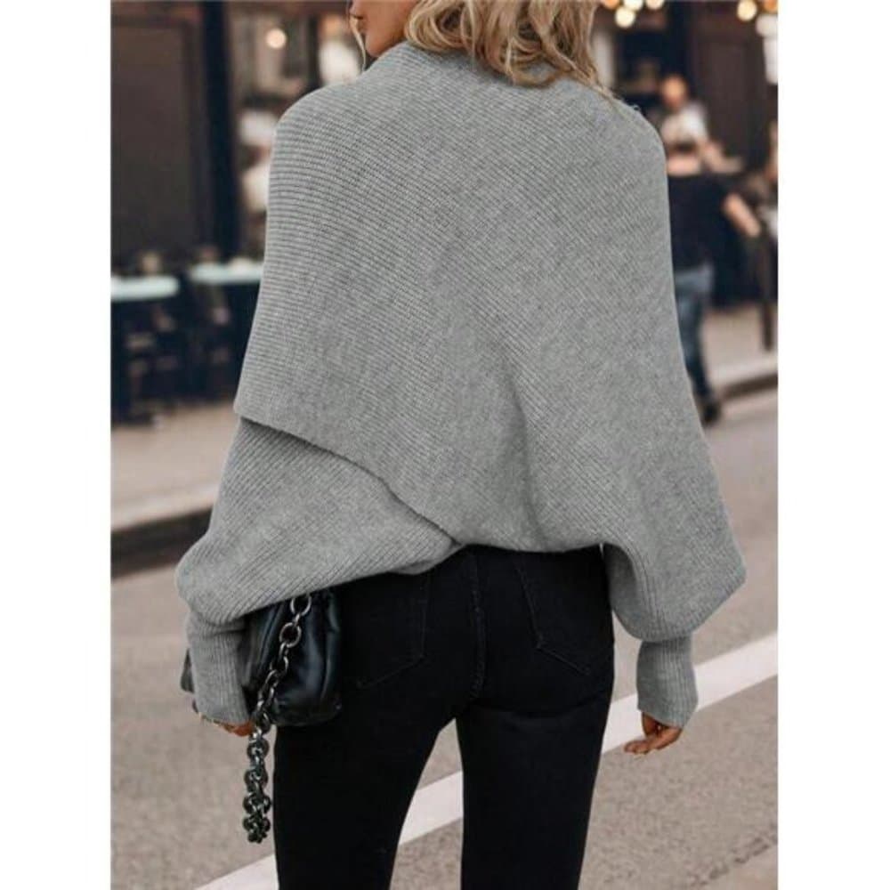 Clasi Draped Collar Batwing Sleeve Sweater