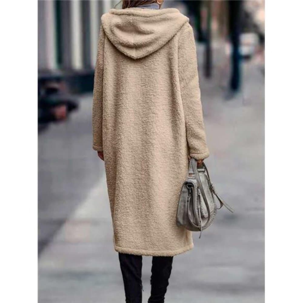Double Button Hooded Flannel Coat