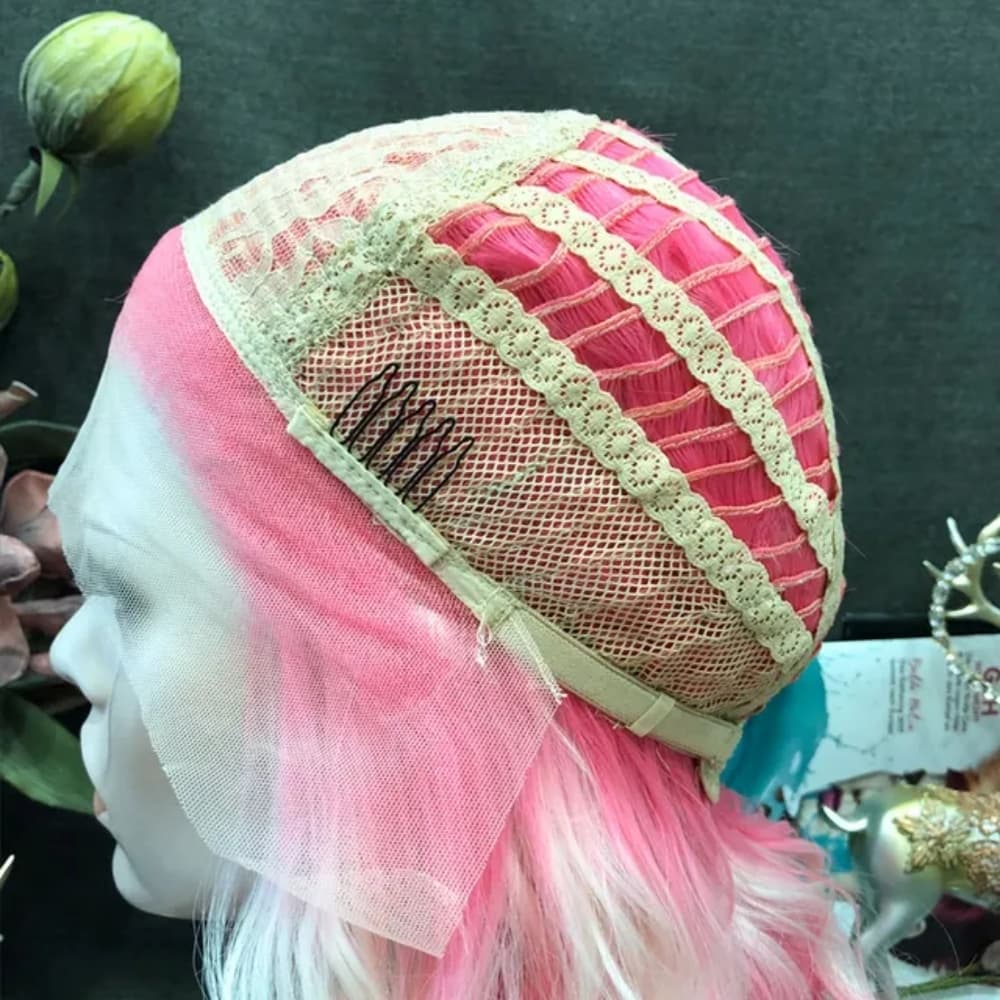 White Pink Beautiful Lace Front Wig - Thumbnail 5